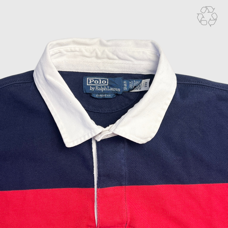 Polo Ralph Lauren Classic Fit Rugby Stripe Long Sleeve Polo Shirt Size XL Pre-Owned