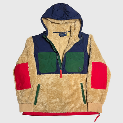 Polo Ralph Lauren Pile Fleece Hoodie 'Multicolor' Size L Pre-Owned