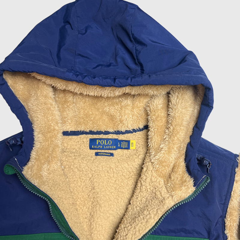 Polo Ralph Lauren Pile Fleece Hoodie 'Multicolor' Size L Pre-Owned
