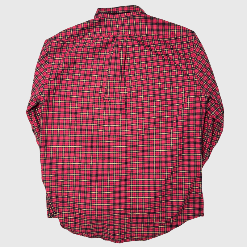 Polo Ralph Lauren Slim Fit Plaid Cotton Button Down 'Red' Size XL Pre-Owned
