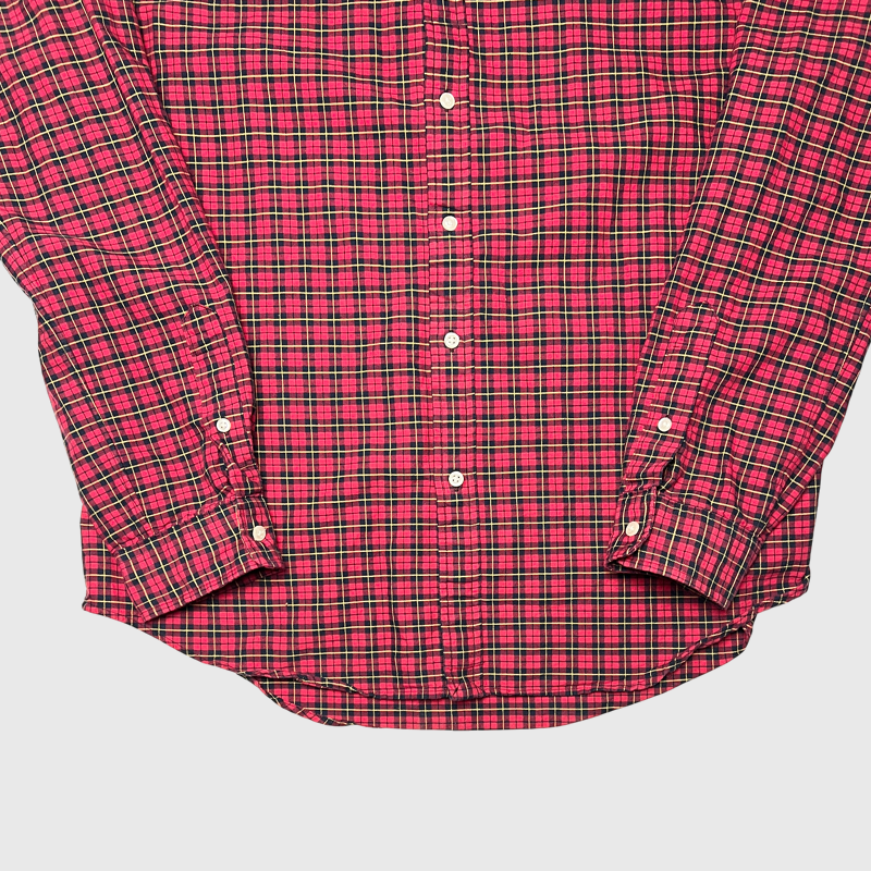 Polo Ralph Lauren Slim Fit Plaid Cotton Button Down 'Red' Size XL Pre-Owned