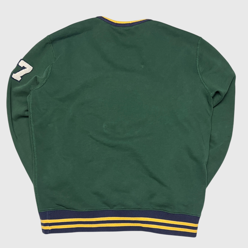 Polo Ralph Lauren Cotton-Blend Fleece Sweatshirt 'College Green' Size L Pre-Owned
