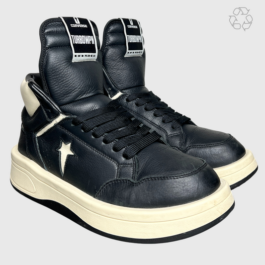 Rick Owens x Converse DRKSHDW TURBOWPN Mid 'Black Cloud Cream' Size 11 Pre-Owned