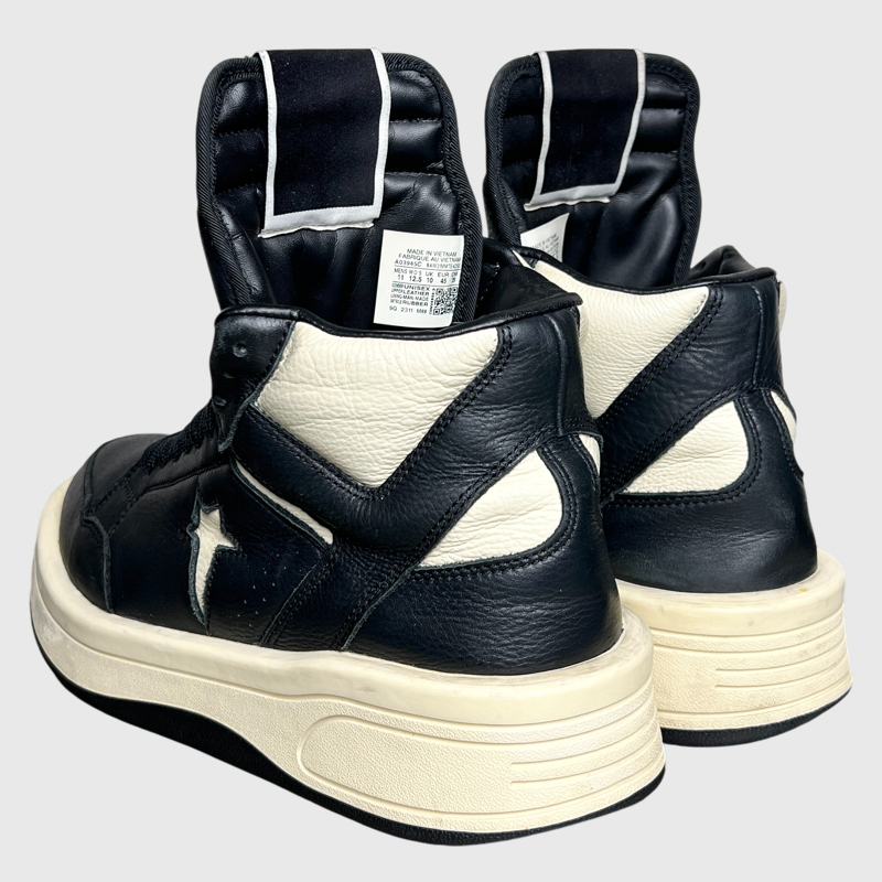 Rick Owens x Converse DRKSHDW TURBOWPN Mid 'Black Cloud Cream' Size 11 Pre-Owned