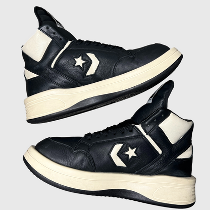 Rick Owens x Converse DRKSHDW TURBOWPN Mid 'Black Cloud Cream' Size 11 Pre-Owned