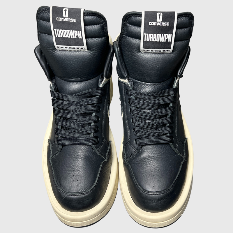 Rick Owens x Converse DRKSHDW TURBOWPN Mid 'Black Cloud Cream' Size 11 Pre-Owned