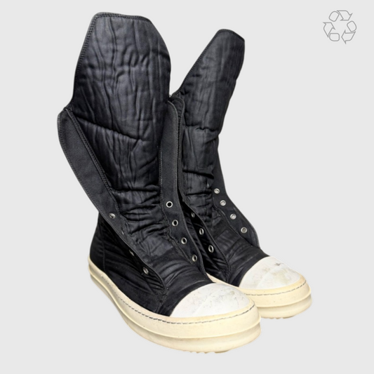 Vintage Rick Owens DRKSHDW Laceless Ramone High-Top 'Black/Milk' Size 7 Pre-Owned