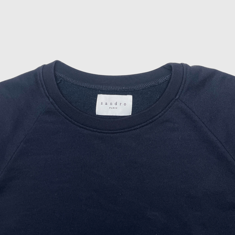 Sandro Crewneck Sweatshirt 'Navy' Size XL Pre-Owned