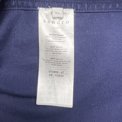 Sandro Cotton Overshirt 'Dark Blue' Size XL Pre-Owned