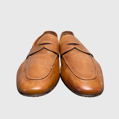 Santoni Men's Penny Loafers 'Brown' Size 12 Pre-Owned