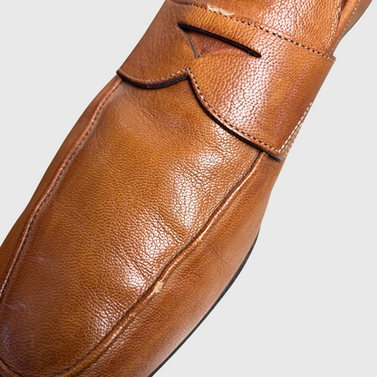 Santoni Men's Penny Loafers 'Brown' Size 12 Pre-Owned