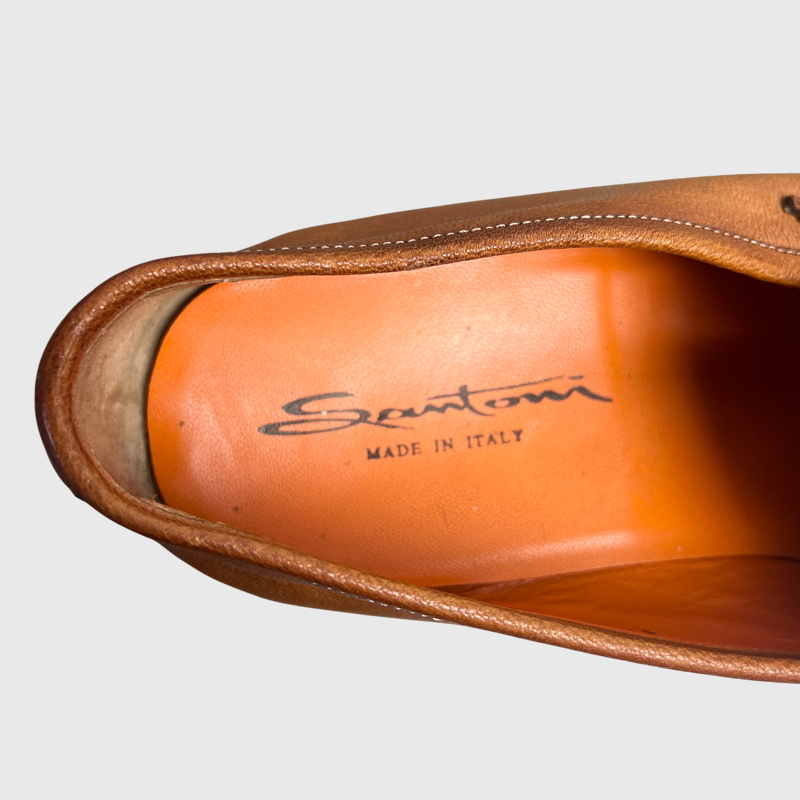 Santoni Men's Penny Loafers 'Brown' Size 12 Pre-Owned