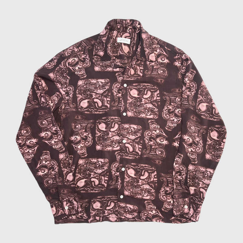 Saturdays NYC Canty Pendant Long Sleeve Shirt 'Dark Mauve' Size M Brand New