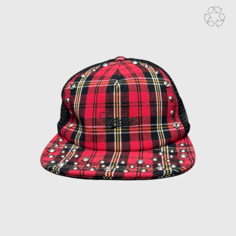 Supreme x B.B. Simon Studded Mesh Back 5-Panel 'Plaid' One Size Pre-Owned