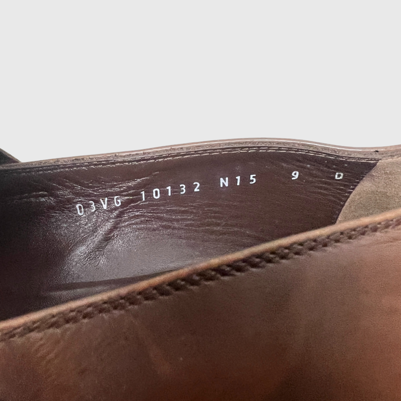 Salvatore Ferragamo Gancini Plaque Loafers 'Brown' Size 9 Pre-Owned