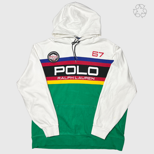 Polo Ralph Lauren 67 Alpine World Cup Racing Hoodie 'White/Multicolor' Size XXL Pre-Owned