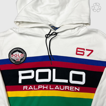 Polo Ralph Lauren 67 Alpine World Cup Racing Hoodie 'White/Multicolor' Size XXL Pre-Owned