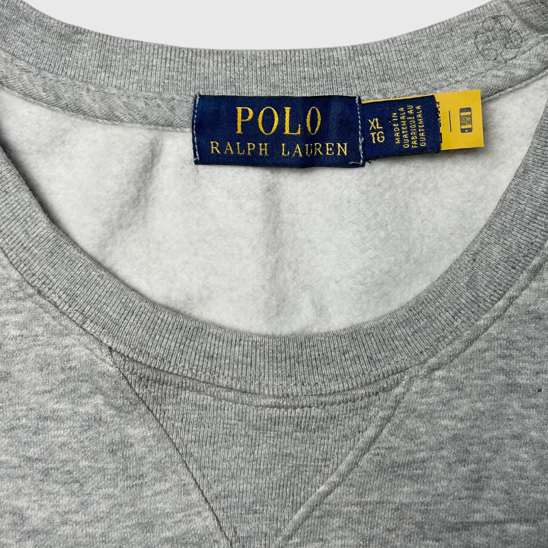 Polo Bear x Ralph Lauren Fleece Crewneck Sweater 'Grey' Size XL Pre-Owned