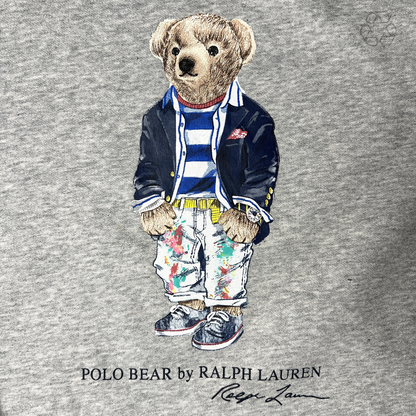 Polo Bear x Ralph Lauren Fleece Crewneck Sweater 'Grey' Size XL Pre-Owned