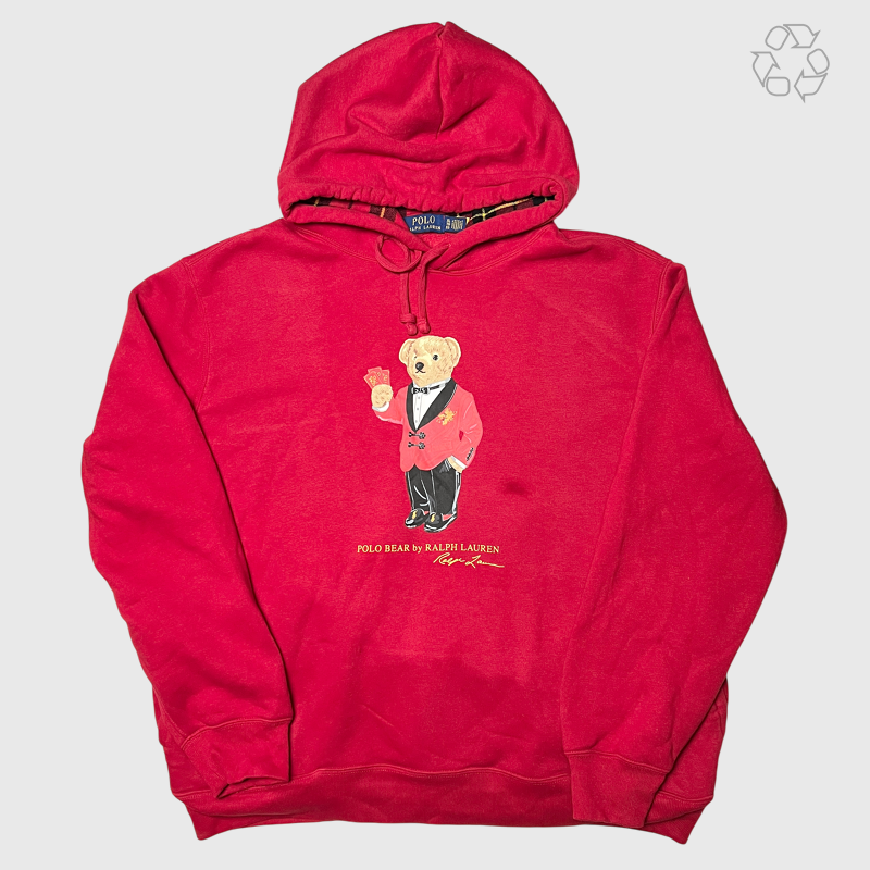 Polo Bear x Ralph Lauren Lunar New Year Fleece Hoodie 'Red' Size XL Pre-Owned