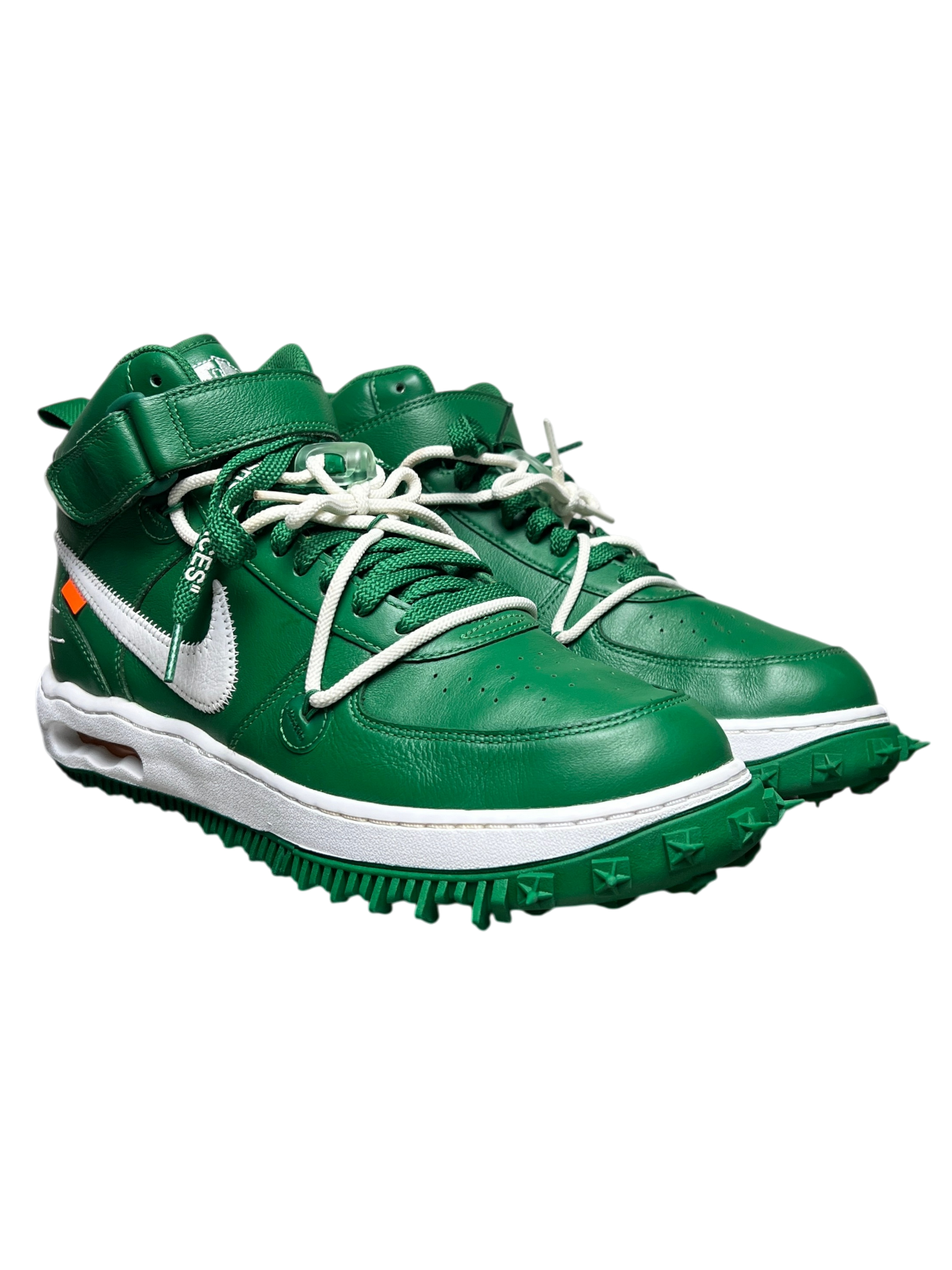 Off-White x Nike Air Force 1 Mid SP Leather 'Pine Green' Size 10 Pre-Owned