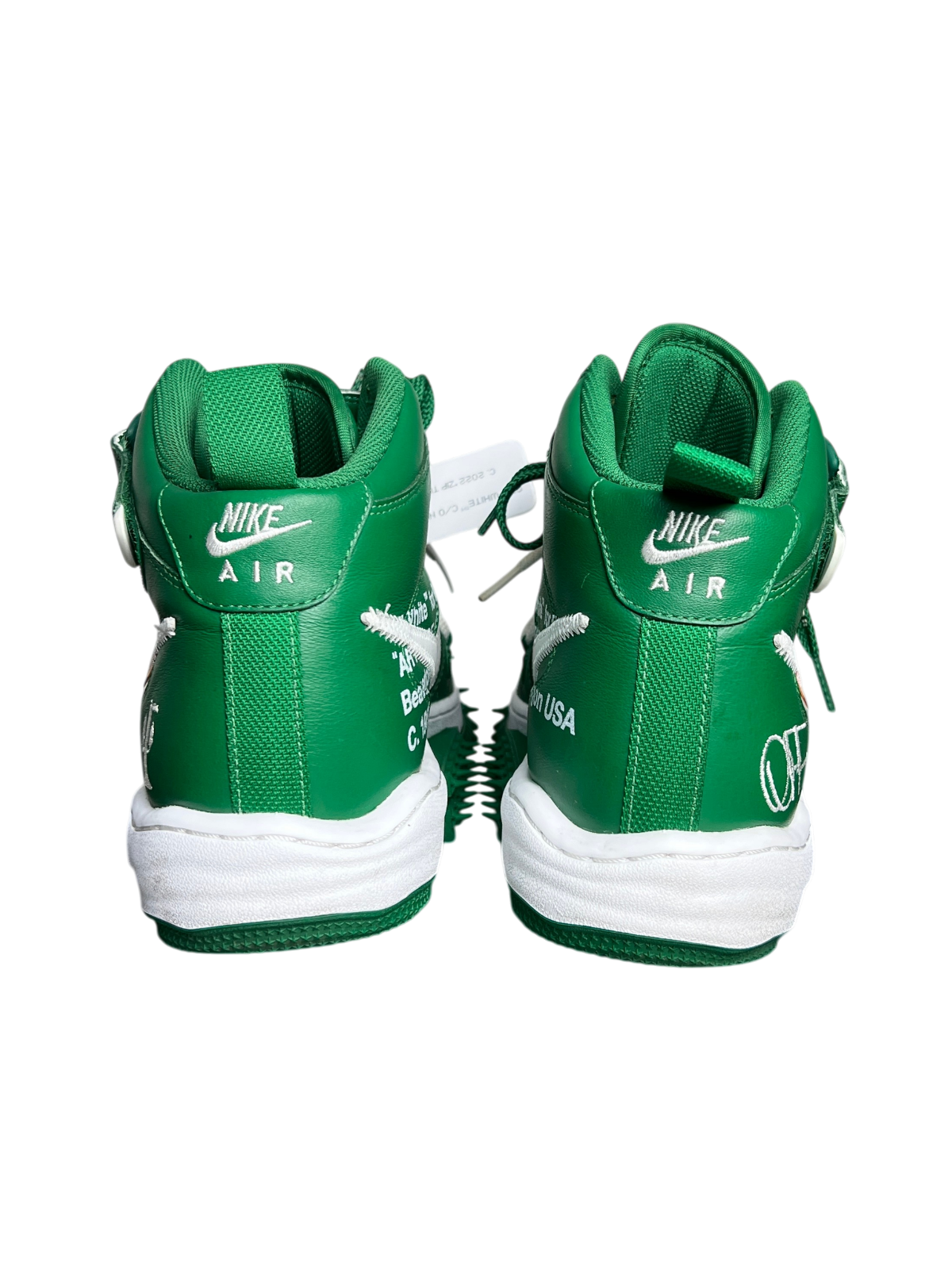 Off-White x Nike Air Force 1 Mid SP Leather 'Pine Green' Size 10 Pre-Owned
