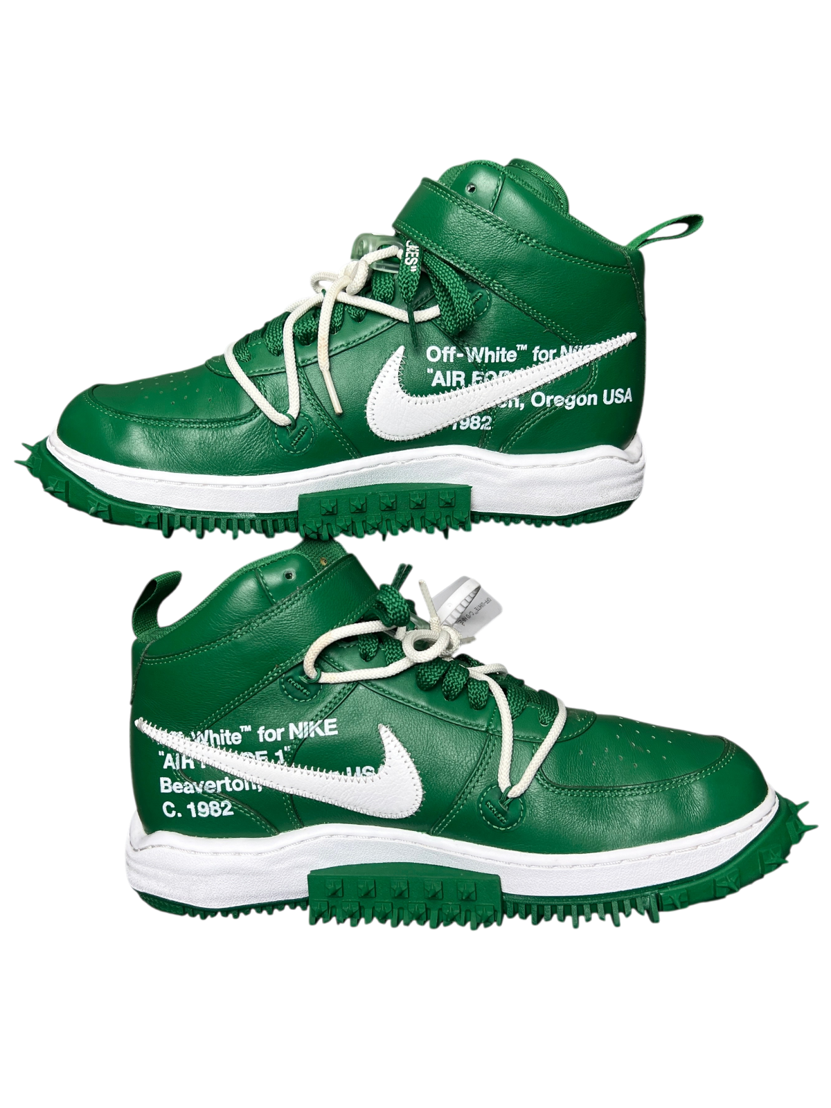 Off-White x Nike Air Force 1 Mid SP Leather 'Pine Green' Size 10 Pre-Owned