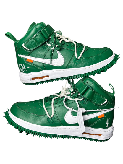 Off-White x Nike Air Force 1 Mid SP Leather 'Pine Green' Size 10 Pre-Owned