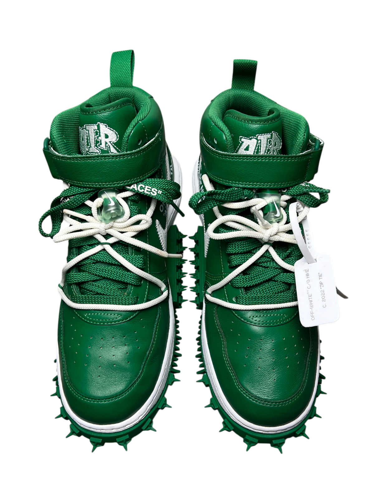 Off-White x Nike Air Force 1 Mid SP Leather 'Pine Green' Size 10 Pre-Owned