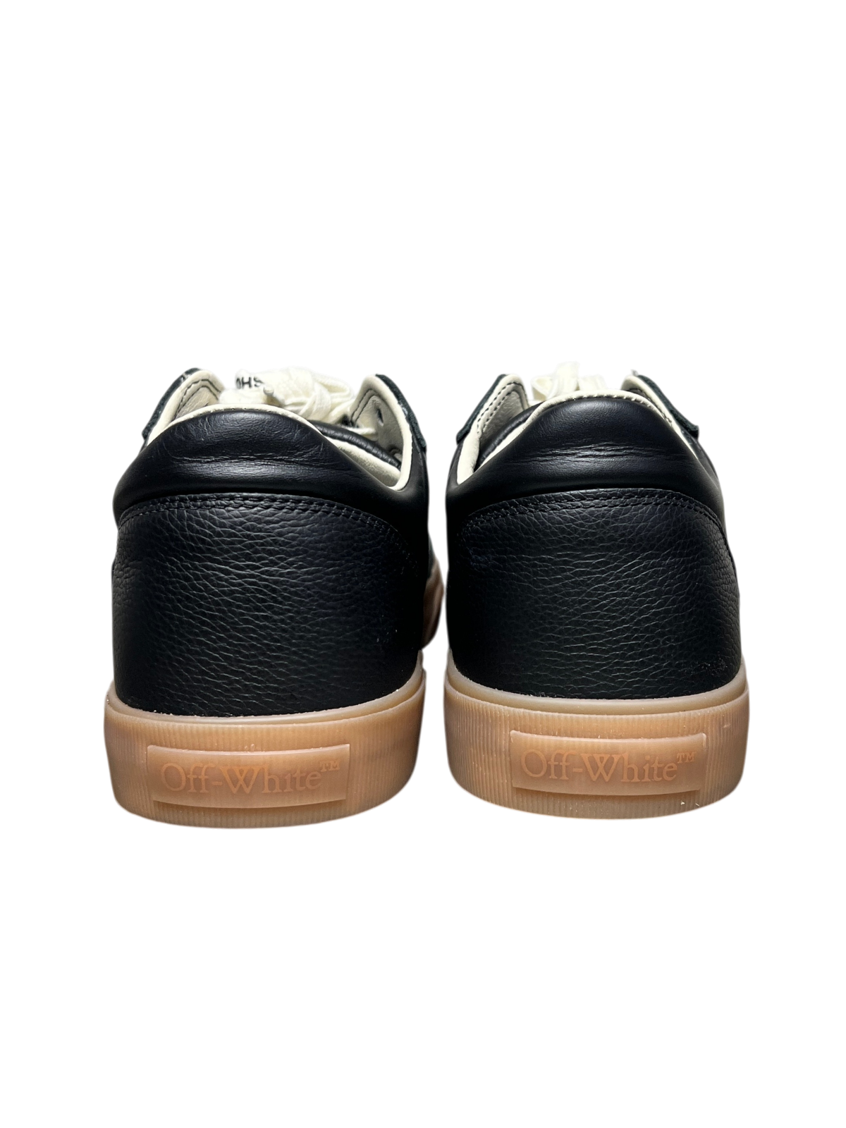 Off-White New Low Vulcanized Sneaker 'Black Ivory' Size 11 Pre-Owned