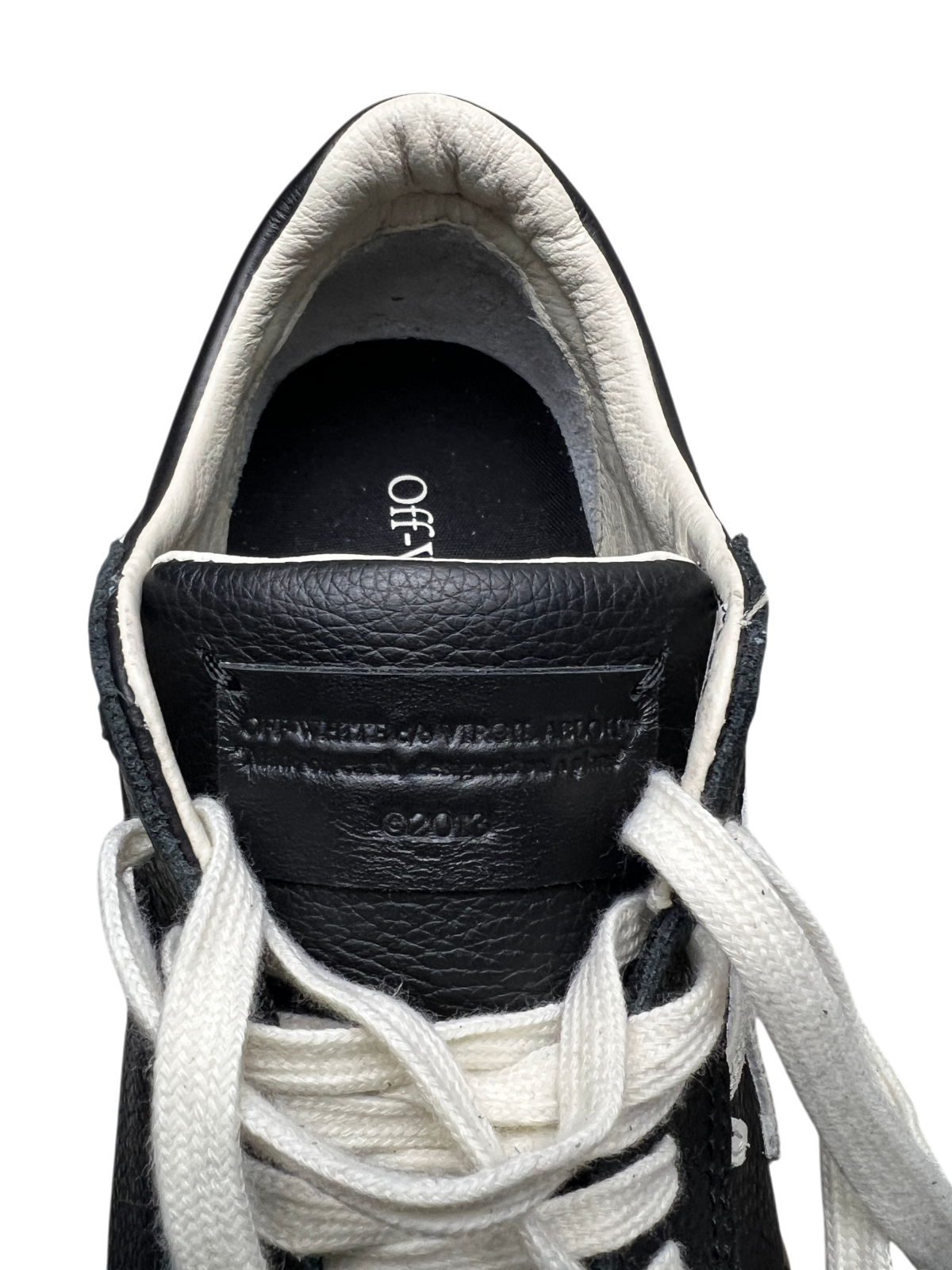 Off-White New Low Vulcanized Sneaker 'Black Ivory' Size 11 Pre-Owned