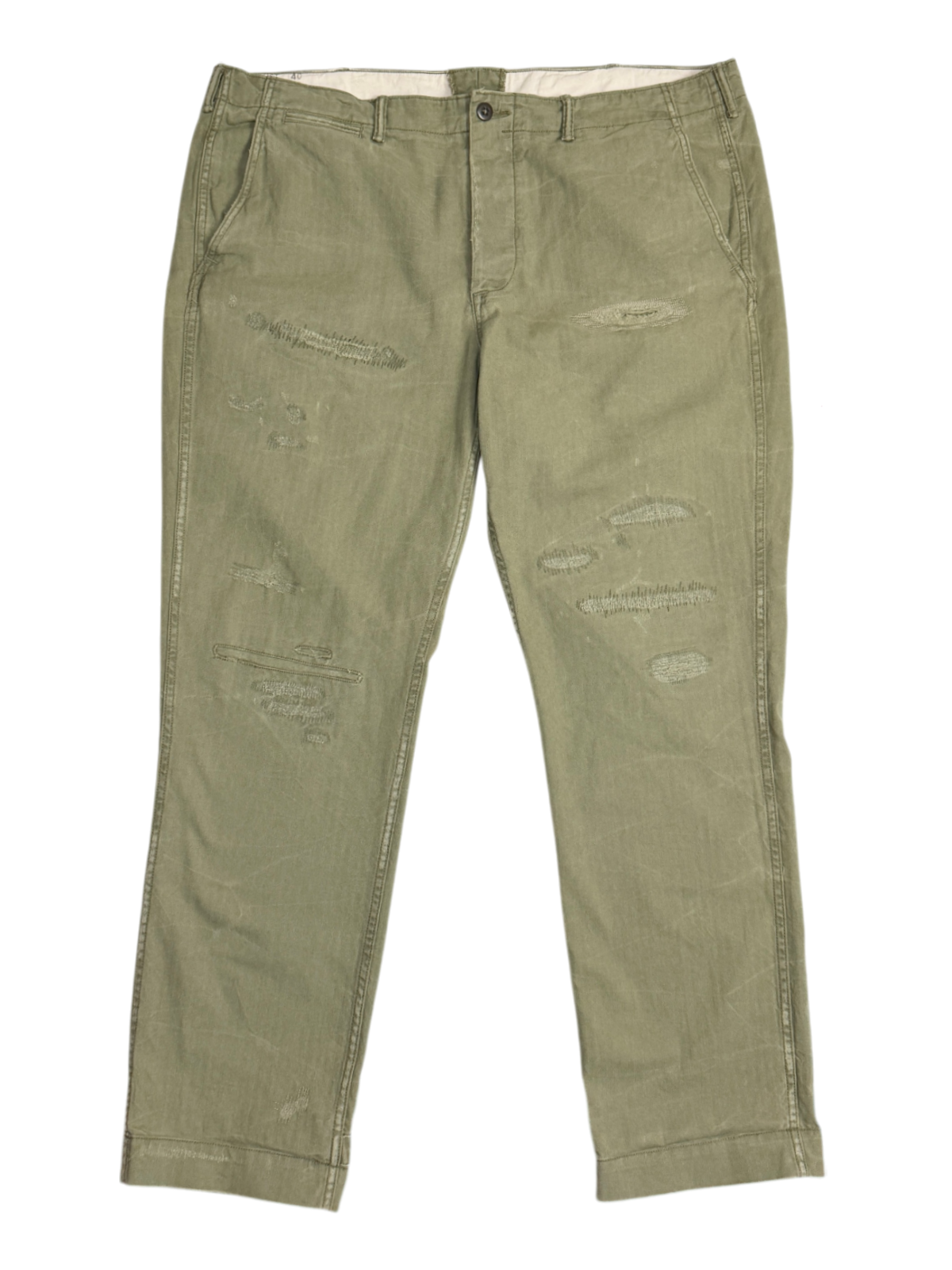 Polo Ralph Lauren Distressed Chino 'Olive' Size 40 Pre-Owned
