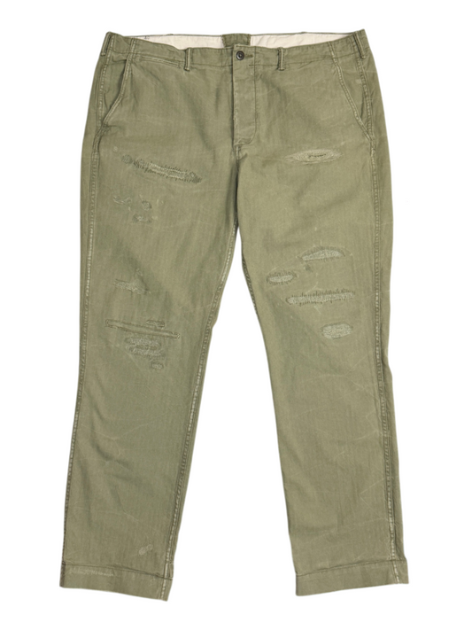Polo Ralph Lauren Distressed Chino 'Olive' Size 40 Pre-Owned