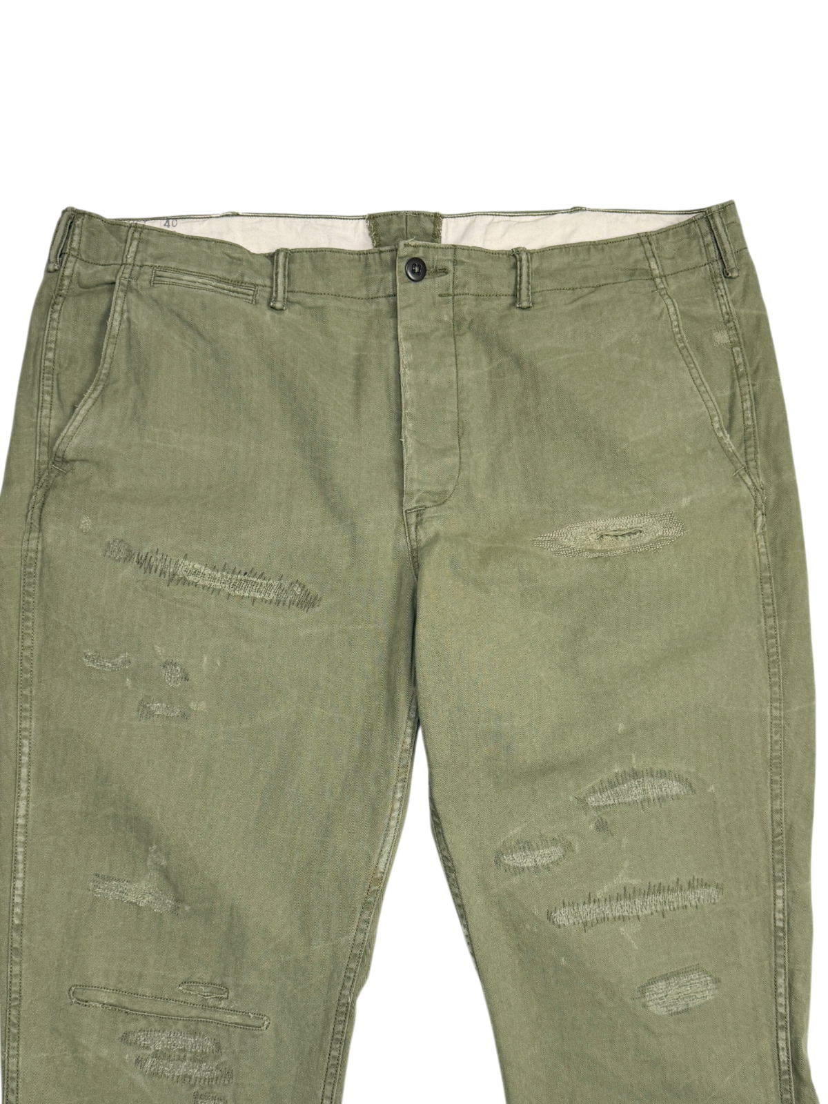 Polo Ralph Lauren Distressed Chino 'Olive' Size 40 Pre-Owned