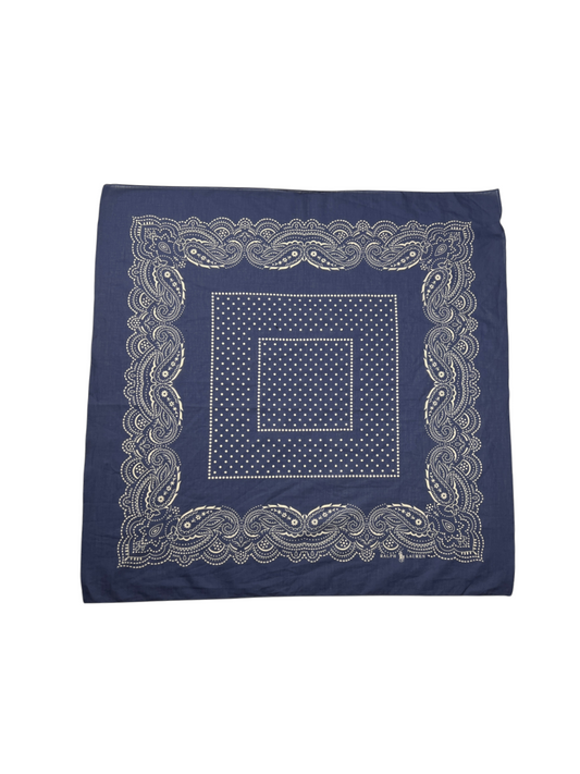 Polo Ralph Lauren Printed Cotton-Voile Bandana 'Navy' Brand New