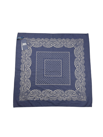 Polo Ralph Lauren Printed Cotton-Voile Bandana 'Navy' Brand New