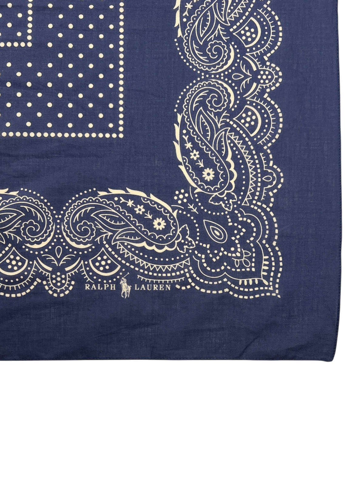 Polo Ralph Lauren Printed Cotton-Voile Bandana 'Navy' Brand New