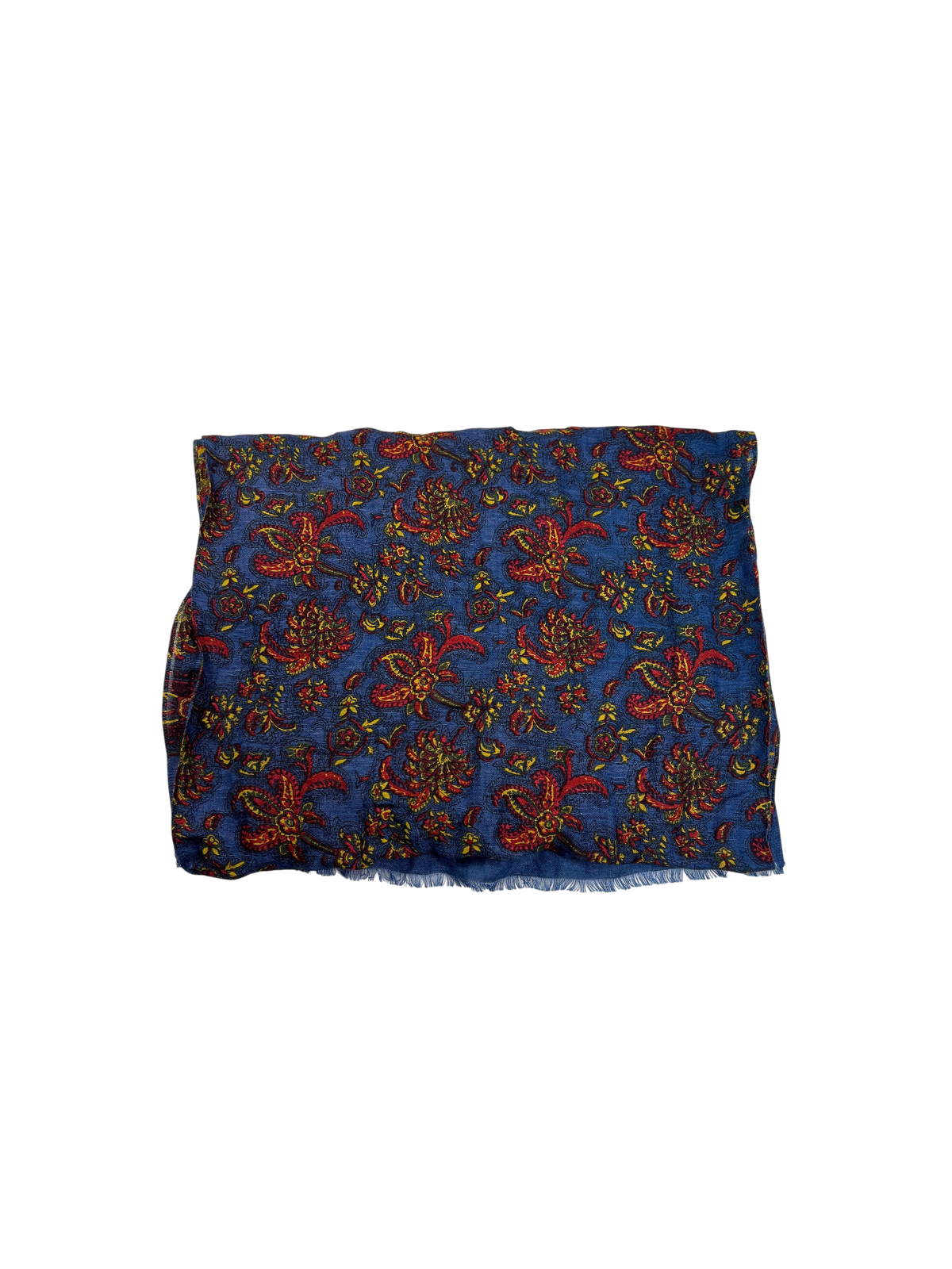 Polo Ralph Lauren Paisley Linen-Blend Scarf 'Blue Multicolor' Brand New