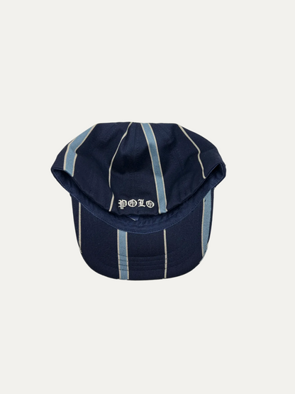 Polo Ralph Lauren Crest Striped Satin Cricket Cap 'Midnight Blue' 710935501001 Size S/M Brand New