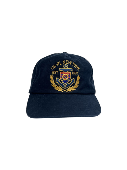 Polo Ralph Lauren Crest Bedford Cord Ball Cap 'Aviator Navy' One Size Pre-Owned