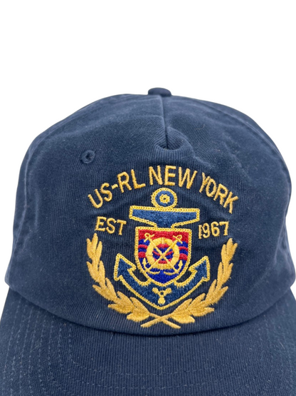 Polo Ralph Lauren Crest Bedford Cord Ball Cap 'Aviator Navy' One Size Pre-Owned