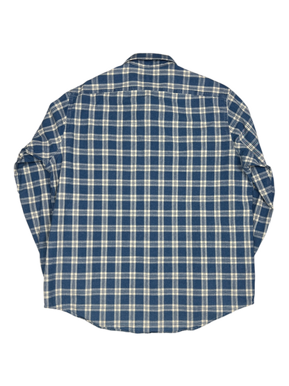 Polo Ralph Lauren Classic Fit Indigo Cotton Plaid Shirt Size L Pre-Owned