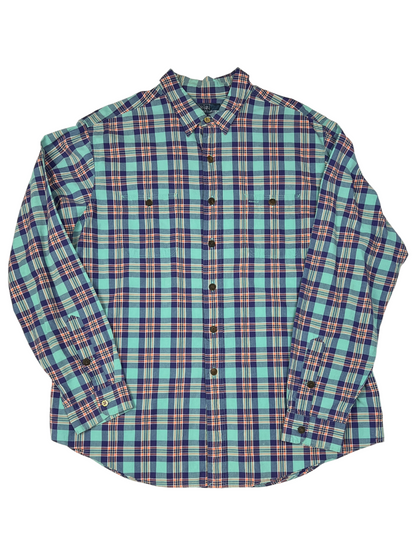 Polo Ralph Lauren Plaid Button-Down Shirt 'Turquoise/Plaid/Multicolor' Size XXL Pre-Owned