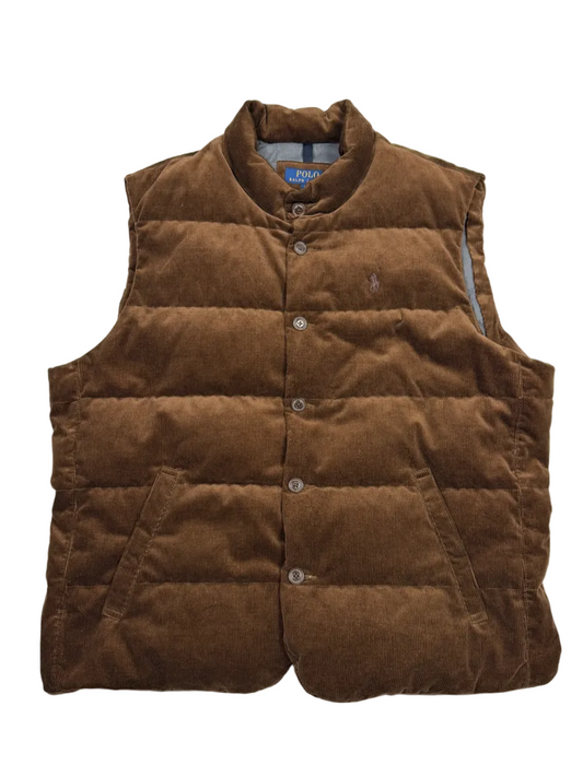 Polo Ralph Lauren Quilted Corduroy Vest 'Brown' Size XXL Brand New