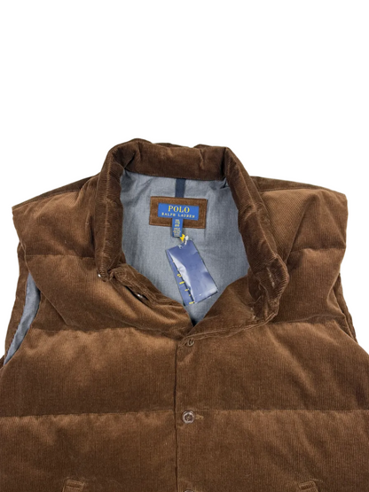 Polo Ralph Lauren Quilted Corduroy Vest 'Brown' Size XXL Brand New