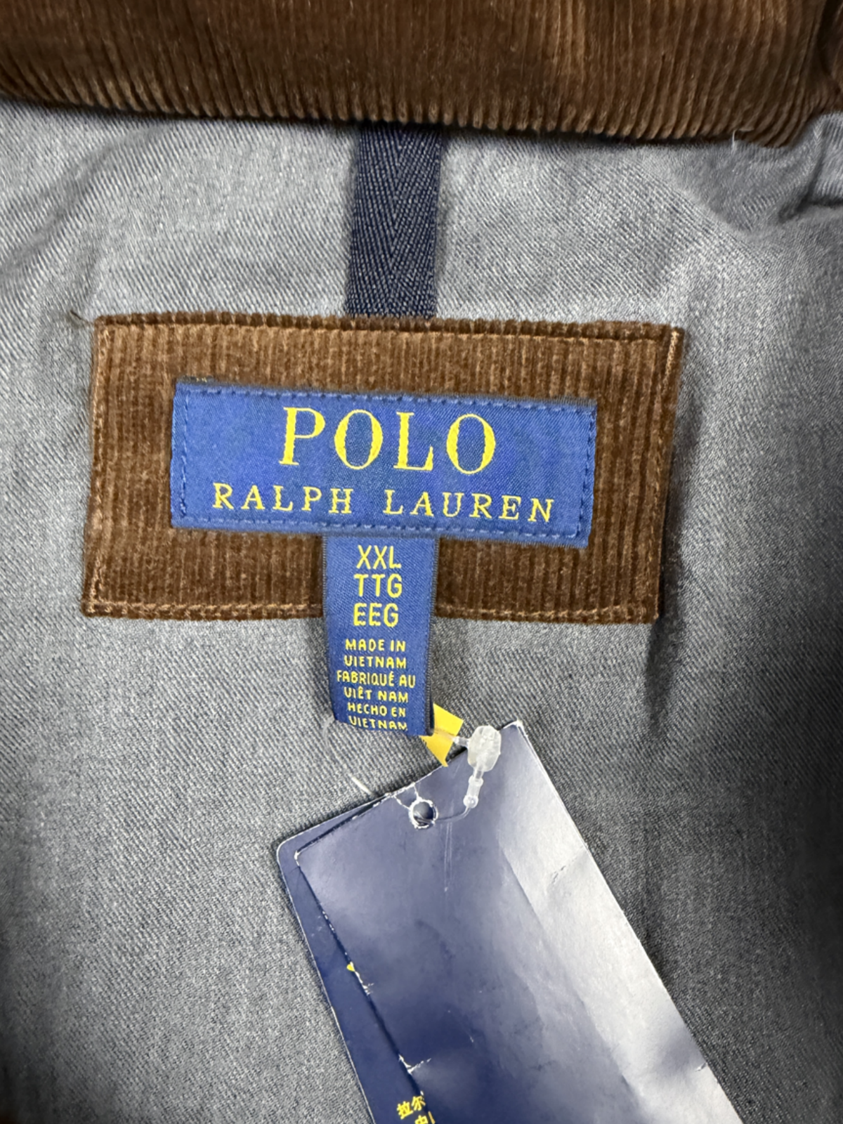 Polo Ralph Lauren Quilted Corduroy Vest 'Brown' Size XXL Brand New