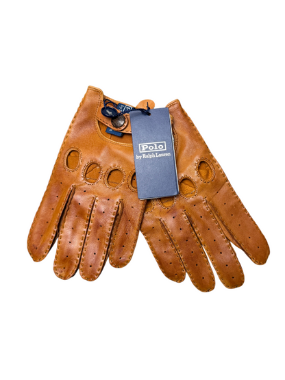 Polo Ralph Lauren Sheepskin Driving Gloves 'Carmel' Size S Brand New
