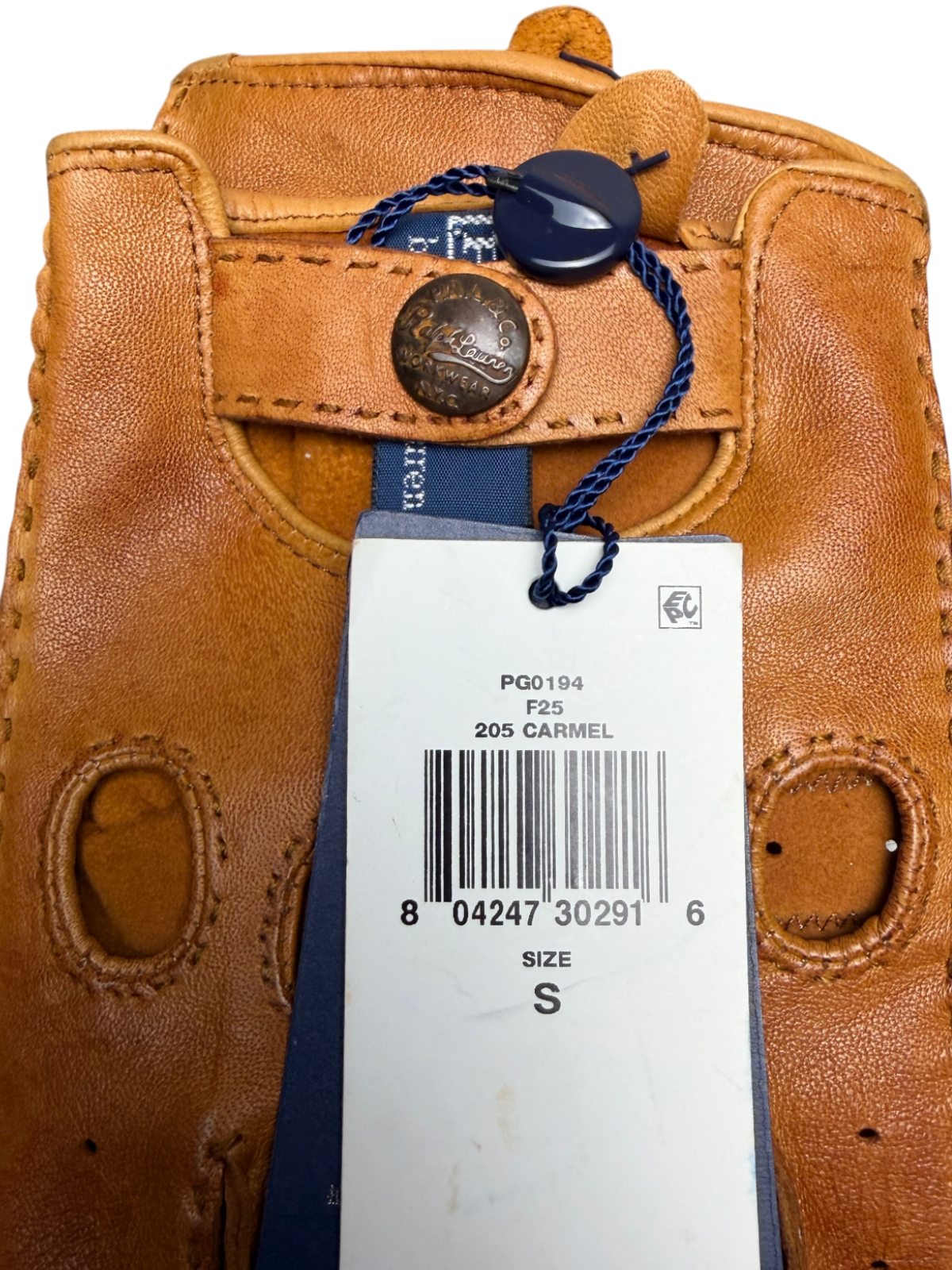Polo Ralph Lauren Sheepskin Driving Gloves 'Carmel' Size S Brand New