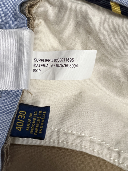 Polo Ralph Lauren Stretch Slim Fit Graphic Rugby Chino 'Khaki' Size 40 Pre-Owned
