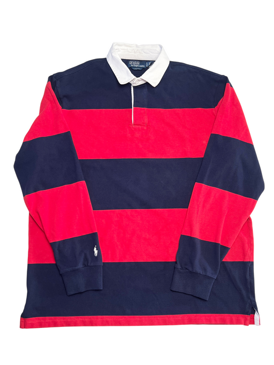 Polo Ralph Lauren Classic Fit Rugby Stripe Long Sleeve Polo Shirt Size XL Pre-Owned